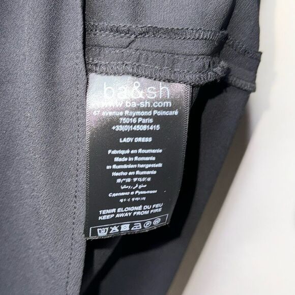 BA&SH Viki Roundneck Embellished Trim Mini Dress Black Size US 6 - Picture 7 of 8